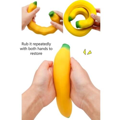 Fidget Toys Stretchy Banana and Carrot Stress-Relief Toys Stretchy Glue-Sand Filled Rubber Banana and Carrot Sensory Toys