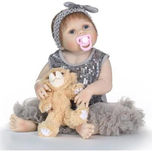 Stimulation Rebirth Doll With Clothes Pacifiers Hair Bands Realistic Bath In Water Pretend Toy Soft Rubber For Infants Children