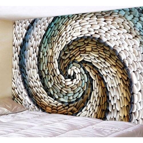 Rotating Pebbles Printed Tapestry Wall Hanging Large Size Wall Tapestry Cheap Hippie Boho Wall Tapestries Mandala Fabric