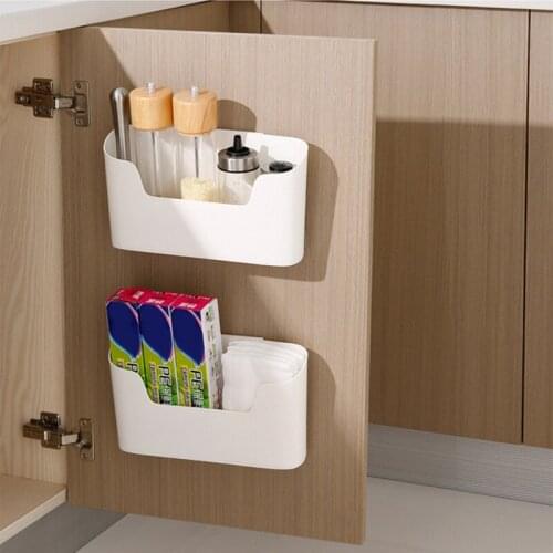 Wall Mounted Storage Box Sundries Remote Control Organizer Kitchen Cabinet Door Storage Box Bathroom Storage Rack Phone Holder