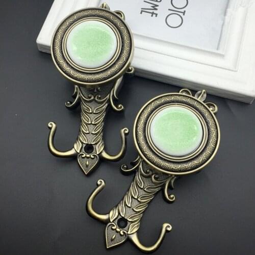New Hot 1 Pair Ceramic Ice Crack Curtain Hooks Clothes Pothook Wall Tieback Hanger Coat Hat Hook Curtain Accessories Home Decor