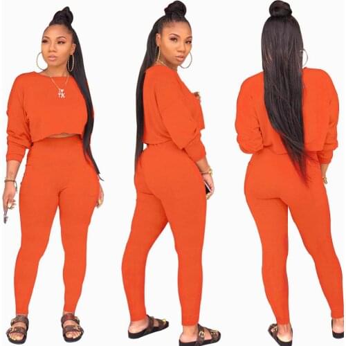 XURU autumn new womens jumpsuit two-piece round neck long-sleeved jumpsuit suit