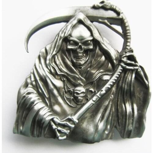 New Vintage Grim Reaper Skull Belt Buckle Gurtelschnalle Boucle de ceinture BUCKLE-SK010