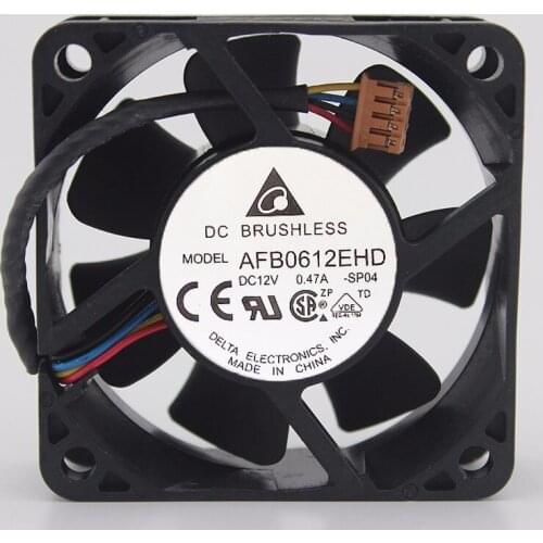 Wholesale Delta 6020 AFB0612EHD DC 12V 0.47A 60*60*20MM 6CM 4-line Double Ball Power Mute Cooling Fan