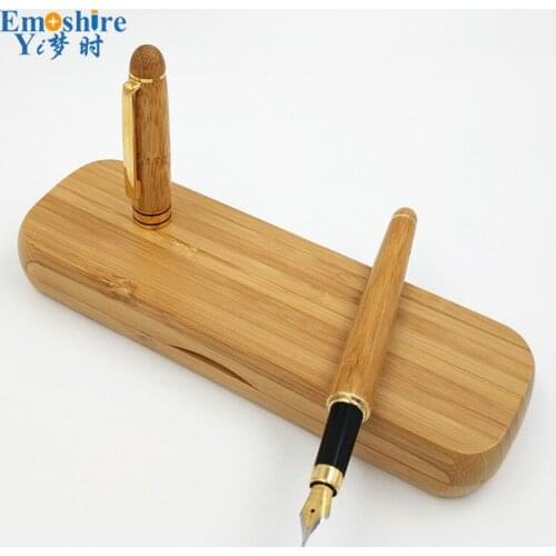 Promotion New Creative Bamboo Pen Suit Boutique Environmental Protection Bamboo Pencil Case Custom Natural Fountain Pens P051