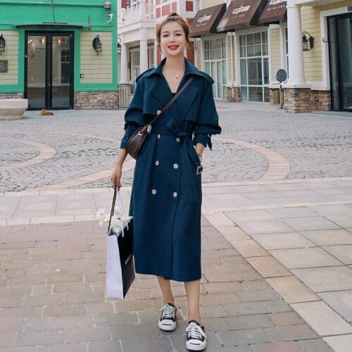 Autumn Trench Coat Loose Single Breasted Trench Coat Women Trench Coat Long Women Windbreakers Plus Size Overcoat
