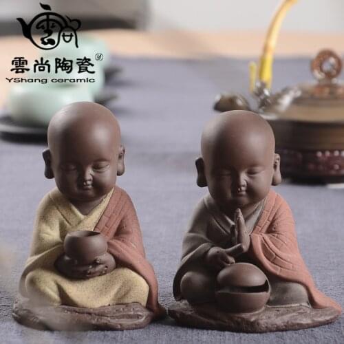 Wishing Little Monk Car Decoration Boutique Zisha Tea Pet Personality Decoration Exquisite Handmade Decoration