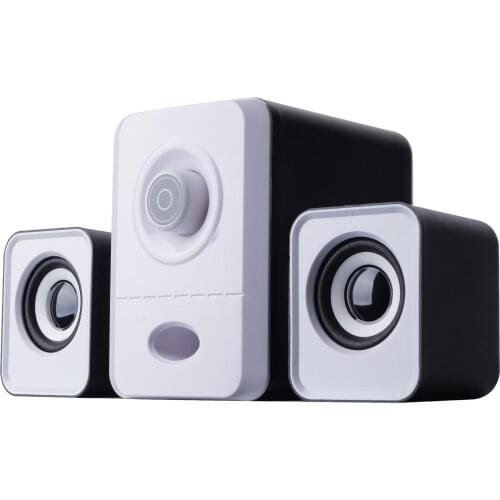 2021-D303 Wired Speakers Usb Computer Dual HiFi Music Player Sound Box Portable With 3 Parts MP3 Audio Equipment Radio Plastic