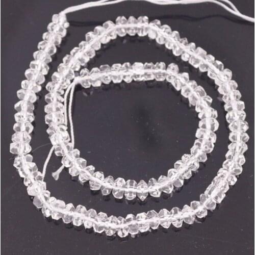 3mmX5mm Freeform Abacus Clear Glass Crystal Loose Beads 12.5 inches Jewelry Making DIY
