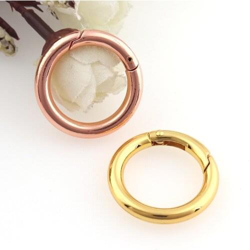 20mm Rose gold/Gold Gate Spring O-Ring Buckles Clips Carabiner Round Push Trigger Snap Hooks For Climbing Equipment Parts