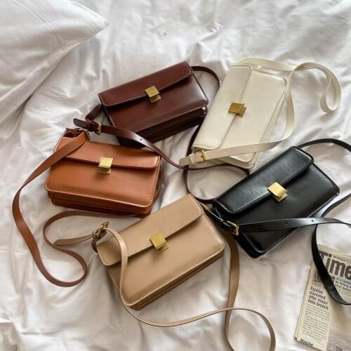 Soft Surface Texture Foreign Style 2021 Retro Fashion Small Square HandBag Simple One Shoulder Messenger Bag In Autumn