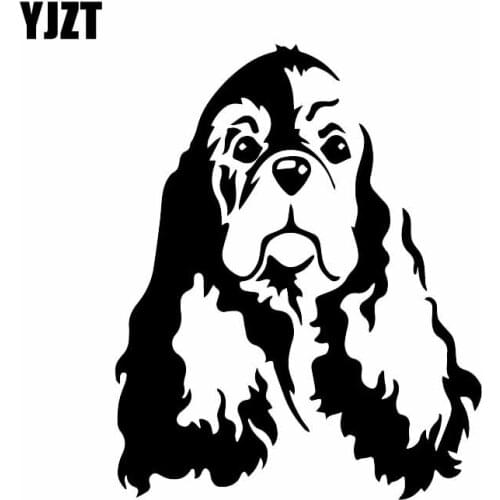YJZT 12.8X15.9CM Cavalier Cocker Spaniel Dog Car Sticker Vinyl Decal Car Window Decor Black/Silver C24-1353