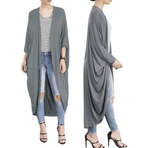 Women Casual Suits Autumn Bodysuit Long Sleeve Cardigan Coat & Jackets Vintage Loose Robe Cloak Poncho