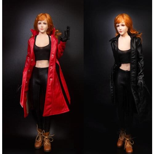 TYM101 1/6 Scale Female Figure Long Leather Jacket