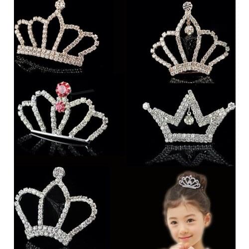 1pcs DIY Jewelry Accessories Rhinestone Crown Charms Gold Silver Alloy Pendant Bracelet Finding Necklace Making Material