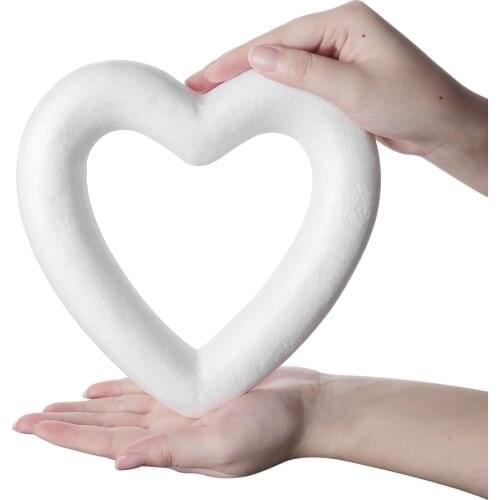 1PC Modelling Polystyrene Hollow Heart Foam Mould White Craft Balls Valentines Day Party Decoration Wedding Decor Kids Favors