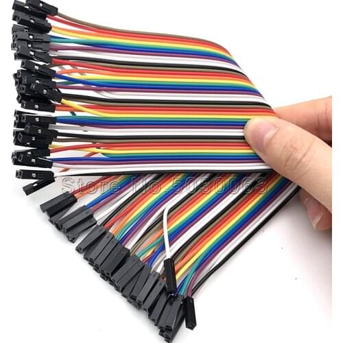 2pcs/lot 2.54MM 40P Dupont line double head 1P rubber shell 20CM 21CM color FFC female to female head