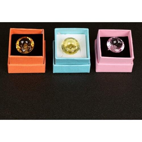 3 Pcs New Mosaic Crystal Rings Pigment Cup Big Diamond Ring Cup Eyelash Glue Tray Pattern Embroidery Semi Permanent Material