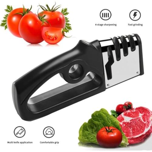 Knife Quick Sharpener 4 In 1 Rod Knife Shears And Scissors Sharpening Stone System Stainless Steel Blades Kitchen Tools Cocina