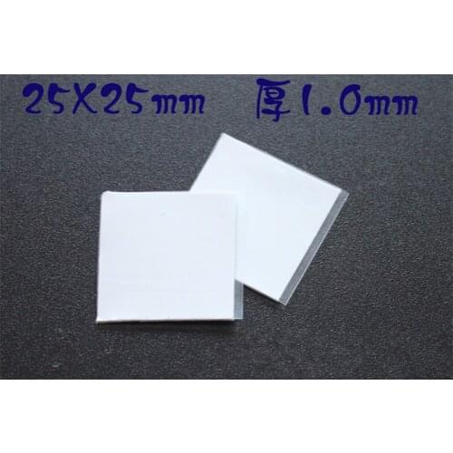 5pcs Solid heat conduction silica gel pad 25*25*1.0 Double sided adhesive graphics card Northbridge heatsink pad MOS,GPU,IC Cool