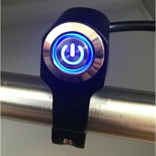7/8" Motorcycle Handlebar Headlight Switch ON-OFF With Blue LED Light Waterproof