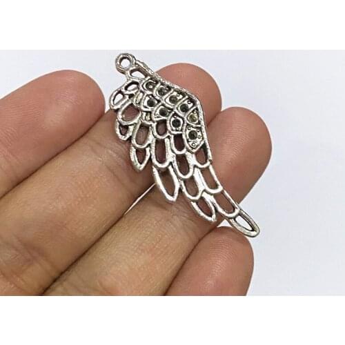 8pcs/Lot 42x16mm Angel Wings Charms Tibetan Silver Color Pendant For Making Fit DIY Jewelry Handmade Accessories Crafts