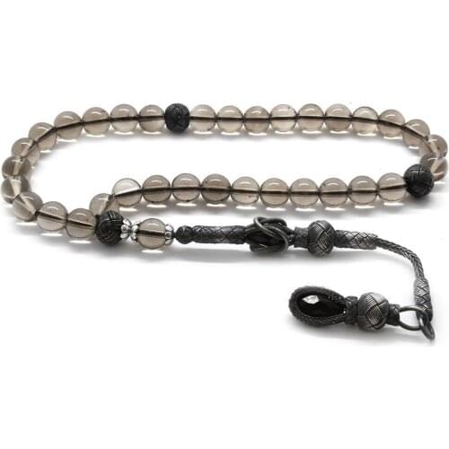 Babba 1000 Carat Silver Tasseled Sphere Cut Quartz Natural Stone Tasbih