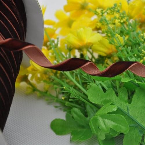 5Y Brown Color 2/8"Velet Ribbon Craft/Wedding/sewing Free Shipping VR08-1