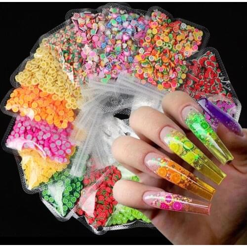 1 Bag 3D Colorful Tiny Fruit Slices Sequins for Nails DIY Design Acrylic Beauty Polymer Clay Nail Art Accessories
