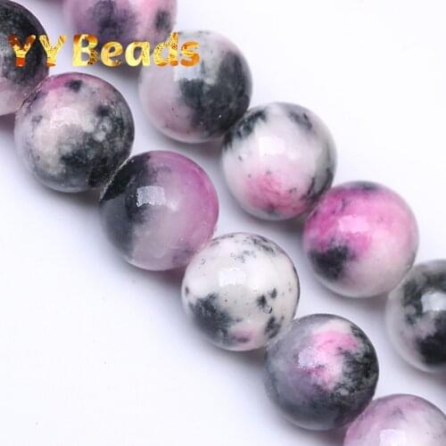 5A Quality Natural Black Pink Persian Jades Stone Beads Loose Charm Beads 6 8 10 12mm For Jewelry Making DIY Bracelets Wholesale