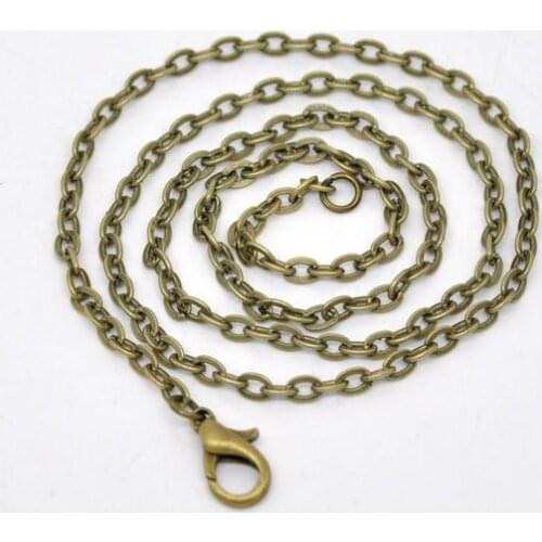 DoreenBeads Retail Antique Bronze Lobster Clasp Flat Link Chain Necklaces 16" sold per pack of 12