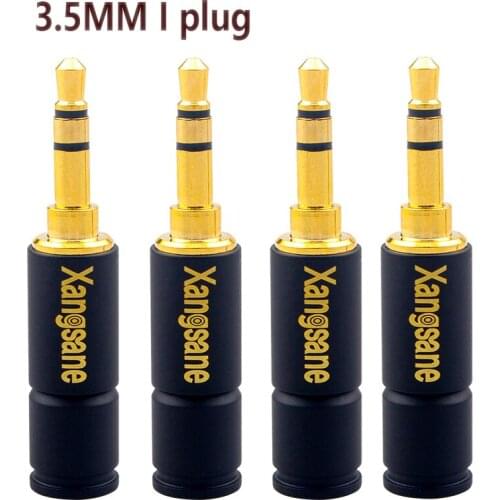 Hi-End Headphone Plug Stereo Welding Head Pure Copper Gold Plated Plug 3.5mm