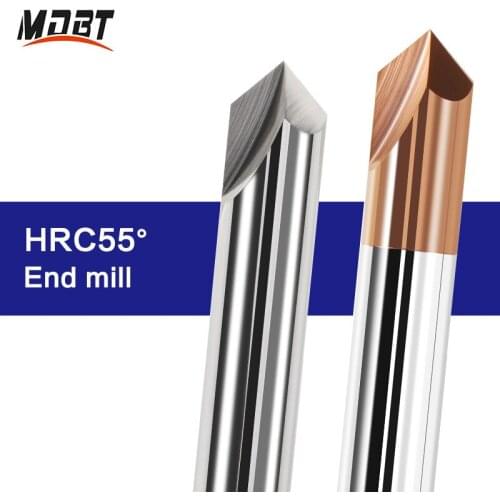 HRC55 Carbide Chamfer End Mill 90 Degree 2 Flutes Tungsten Steel Alloy Milling Cutter Tool CNC maching Endmills Diameter 1-16mm