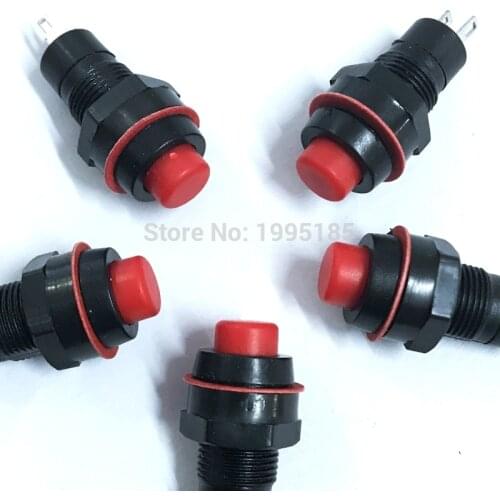 10Pcs 10mm RED Round Miniature Push Button Switch Circular Button Self Locking Switch DS-211 Self-locking Power Switch Green HOT