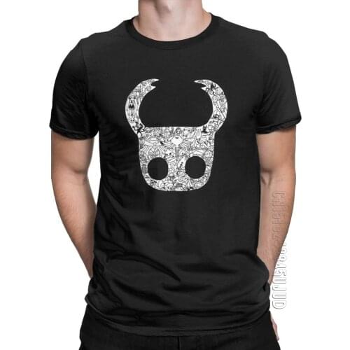 The Hollow Knight T-Shirts For Men Skull Video Game Fashion Cotton Tee Shirt Round Neck Camisetas T Shirts Gift Tops