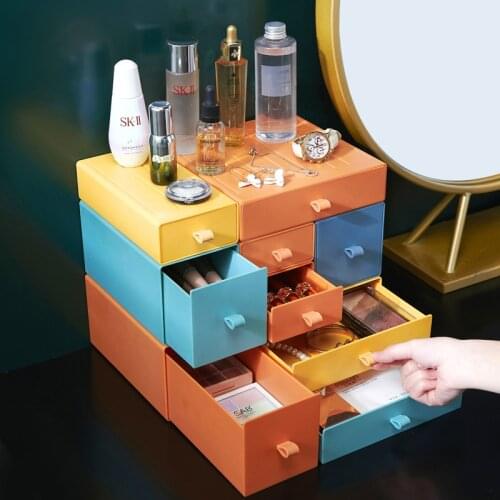 Nordic Stackable Desktop Organizer Box Office Sundries Box Bathroom Accessories Storage Drawer Cosmetics Jewelry Masks Holder