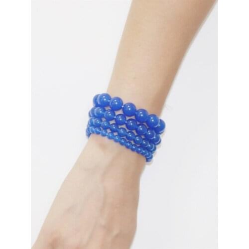 New Wholesale Bracelet Jewelry Beads Elastic-Cord Crystal Bracelets Gifts Natural Stone Jades Stretch Bangle Wristband 19cm B360