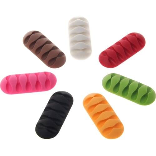 2019 New Cord Management Wire Organizer Wall Desktop Cable Holder USB Charging Random Color Electrical Equipment