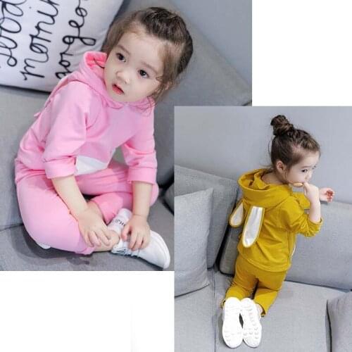 Autumn Spring Boys Girls Clothes Set Cartoon Rabbit Sweatershirt T Shirt and Pant 2pcs Kids Outfit Sport Suit Children Clothing