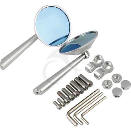 CNC Motorcycle 10mm 8mm Silver Rearview Mirrors For Cruiser Roadster Dirt Bike Accessories