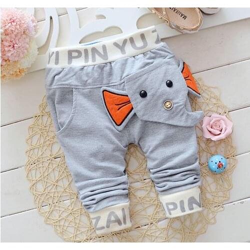 2016 new spring&autumn baby pants cotton elephant style baby boys girls pants 1 piece 0-2 year kids pants Casual pants