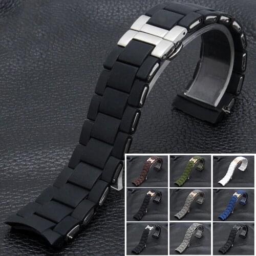 20MM 23MM Silicone Strap Rubber Clad Strap Silicone Strap for ar5890 ar5891 ar5905/5906 ar5919/5920 Couple Watch Accessories