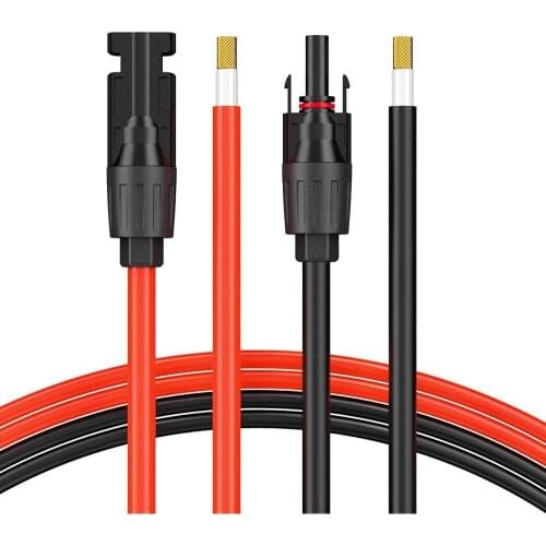 Solar Panel Extension Cable with Connecto 3.3 ft. 10AWG Solar Extension Cable with Female and Male Connector Solar Panel Adapter