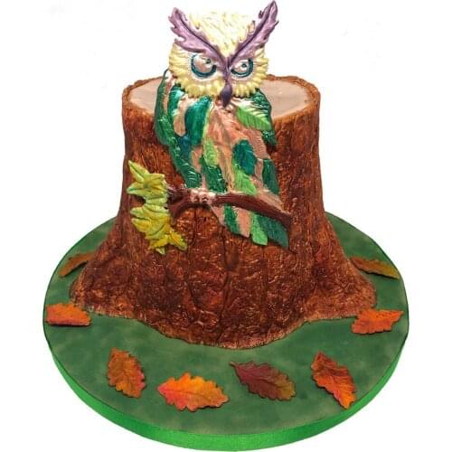 Leaf Owl Silicone Cake Mold Birthday Party Decorating Autumn Mould Leaves Fondant Tools Candy Clay Chocolate Gumpaste Mould