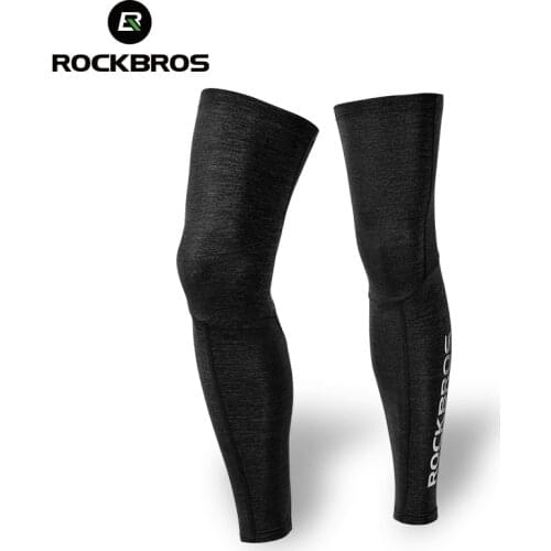 ROCKBROS Ice Silk Lycra Cycling Legwarmers Anti-uv Sunscreen Gaiter Leg Sleeves Breathable High Elasticity Sports Men Leggings
