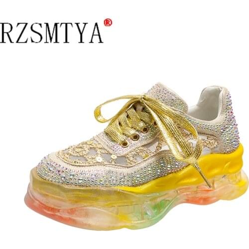 Spring Trend Women Transparent Sneakers Harajuku Platform Woman Shoes Laser Jelly Casual Shoes Shining Shoes Running Shoes