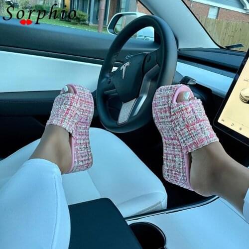 Female Open Toe Thick Soled Platform Wedges Slippers Women Flat Fashion Brand New Bling Shoes Woman 2021 Summer Hot Sale Outside