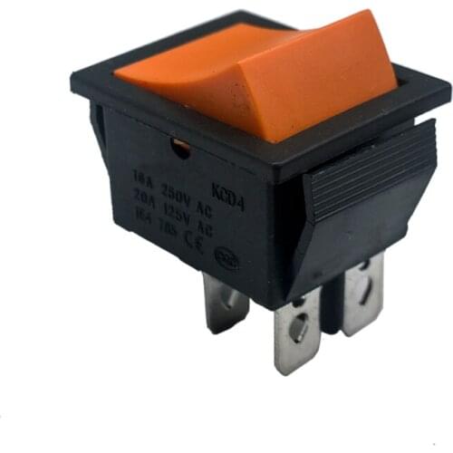 10pcs/lot 31*25mm DPST 4PIN Snap-in ON/OFF Position Snap Boat Rocker Switch 16A/250V High Quality Copper feet