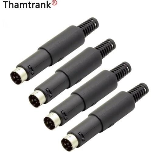 10pcs/lot 5 Pin MINI DIN Male Plug Cable Connector W/ Plastic Handle Mini DIN Plug 5 Poles Wire Converter for Keyboard/Mouse DIY