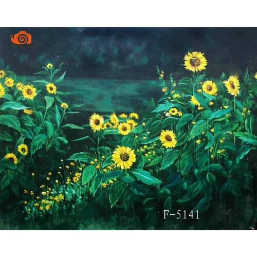 10X10ft Nature scenic sun flower screen photography background,hand painted muslin cotton photo backdrops for great studio F5141